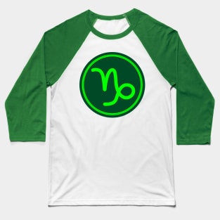 Cool Green Capricorn Symbol Baseball T-Shirt